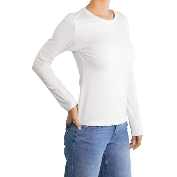 Maglia girocollo tinta unita in viscosa